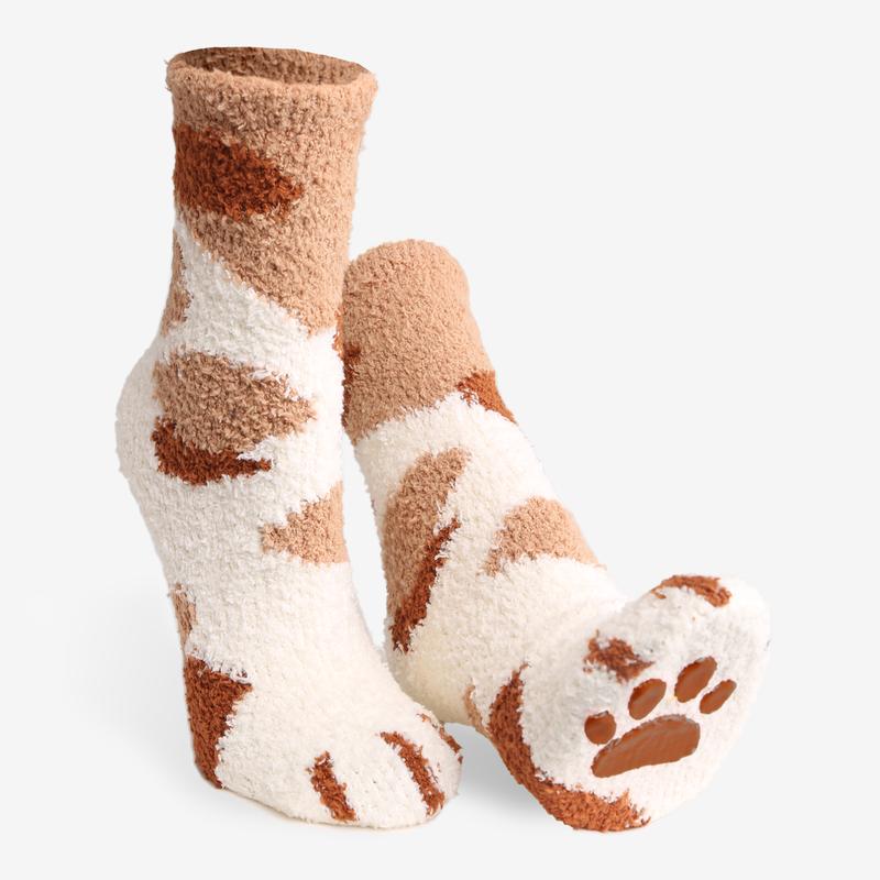 P S 6 pairs Pack! Caw Paw Socks·Sleeping·Fuzzy·Fluffy·Warm·Slipper Socks·House Socks·Best Gift·Fun Socks·Cat Lovers·