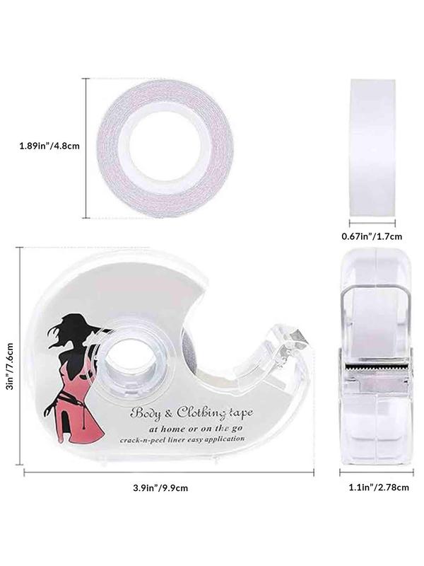 Women's Double Sided Clothing Tape with Dispenser, Casual Transparent Adhesive Body Tape, Lingerie Accessories for Women