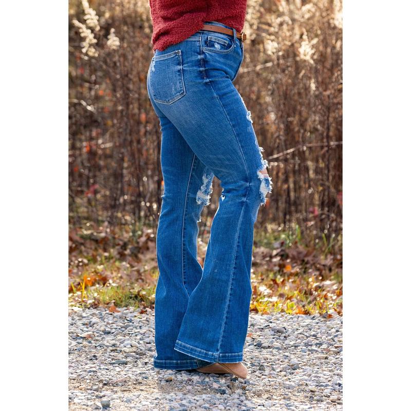 The Emily from Judy Blue: High-Rise Flare Denim