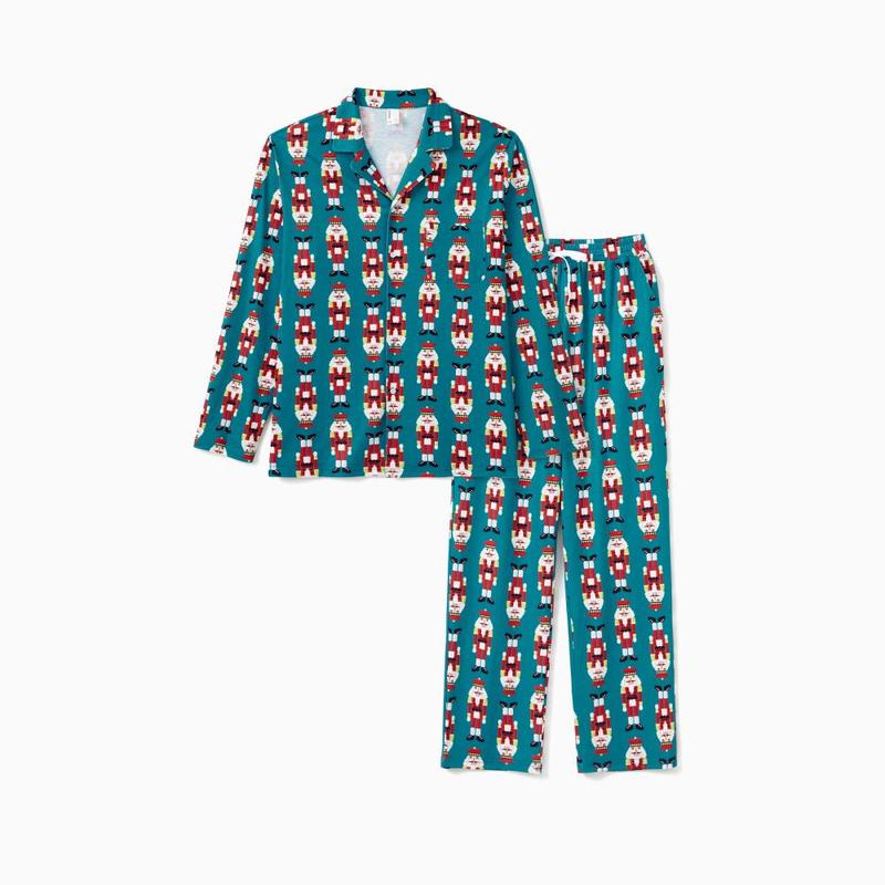 PatPat Christmas Family Matching Allover Nutcracker Pattern Collared Pajamas Sets