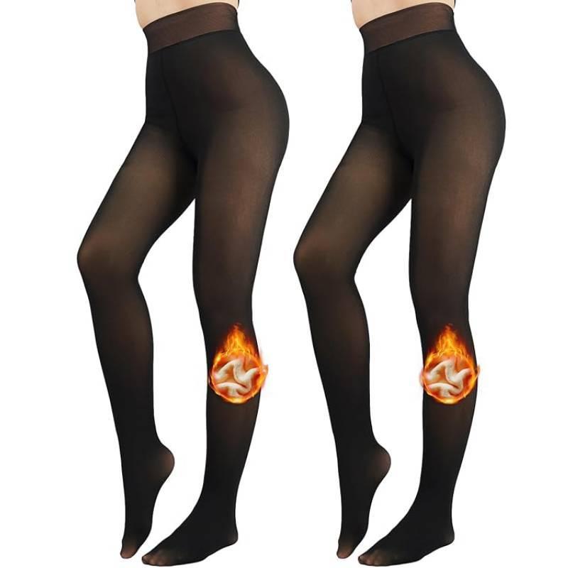 220g More Warmth Black Tights for Women Fleece Lined Tights High Waist Sexy Opaque Thermal Tights Party