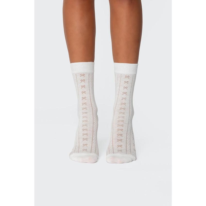 Bow Pointelle Socks