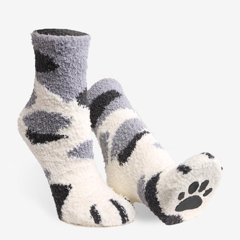 P S 6 pairs Pack! Caw Paw Socks·Sleeping·Fuzzy·Fluffy·Warm·Slipper Socks·House Socks·Best Gift·Fun Socks·Cat Lovers·