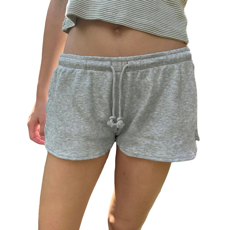 Women’s Drawstring Shorts Casual Elastic Low Waist Solid Color Lounge Shorts Going Out Pants